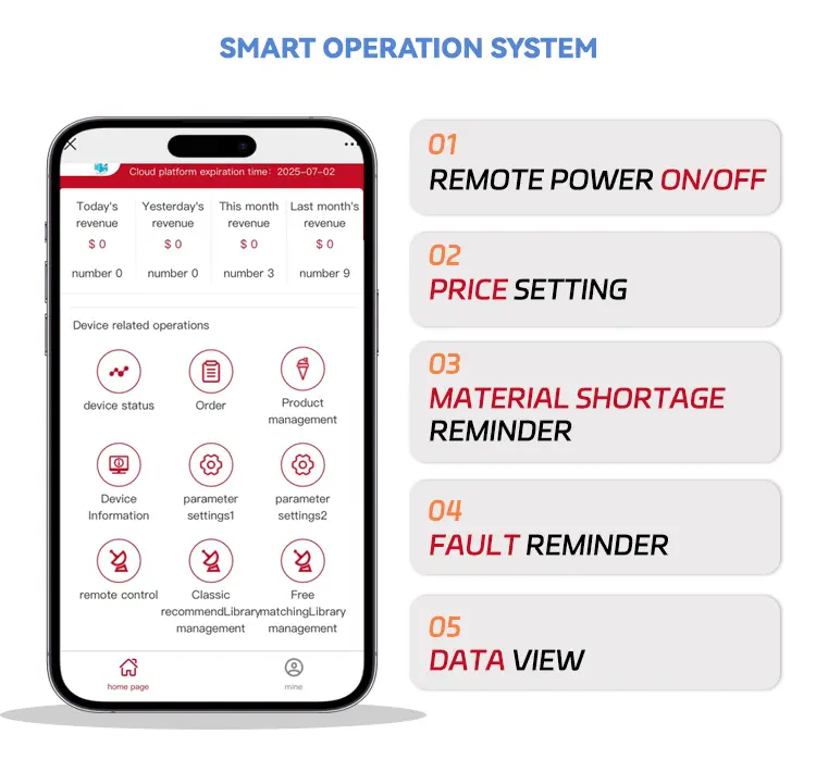 ice cream vending machine app