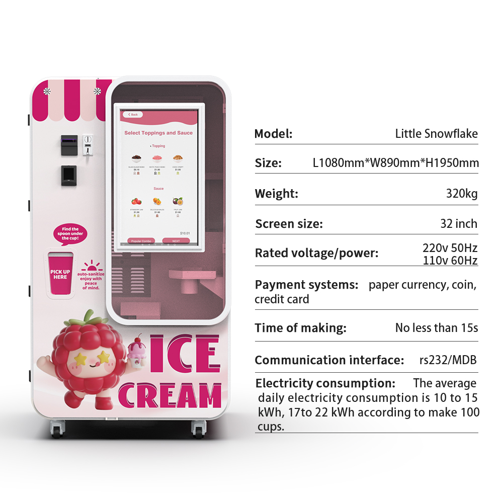 Huaxin provides smart ice cream vending machines for operators, dealers and commercial projects in Malaysia. From B Series floor-standing vending machines for malls, campuses and high-traffic locations to compact Power7 and Easy7 solutions for smaller retail spaces, our equipment supports automated production, cashless payment integration, remote management and customized branding for scalable dessert retail projects.