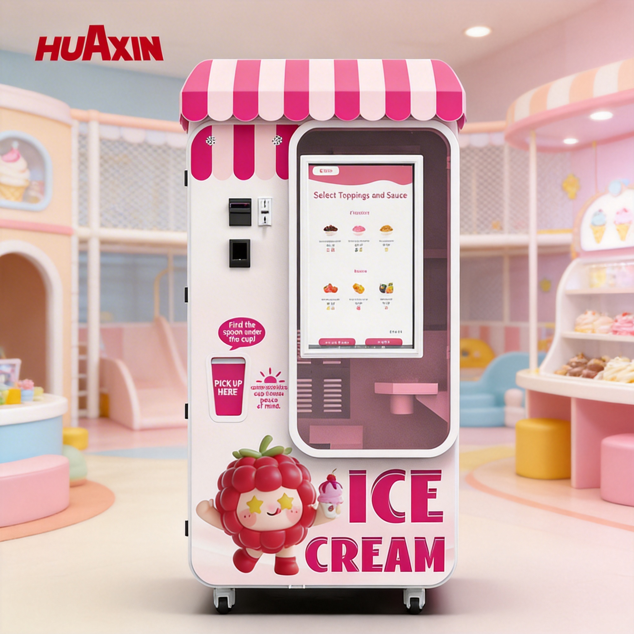 Self Service Ice Cream Vending Machine for Shopping Mall with 15s Fast Production & Remote Control System High Profit Solution