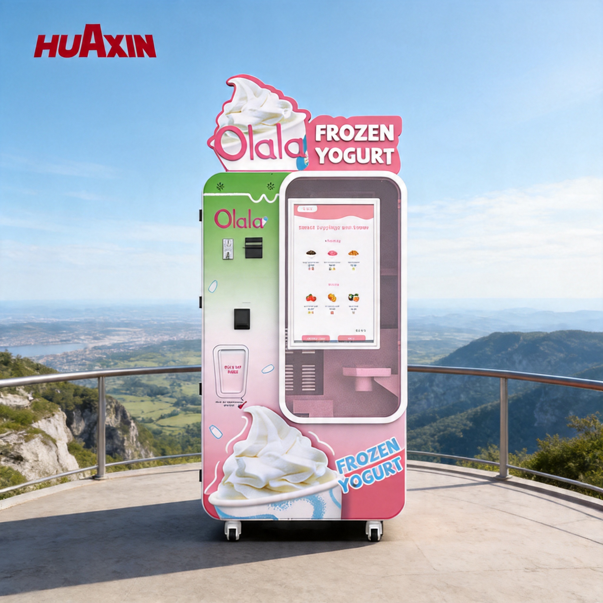 HUAXIN B83 Max: 24/7 Smart Soft Serve Ice Cream Vending Machine with Precision Robotic Arm