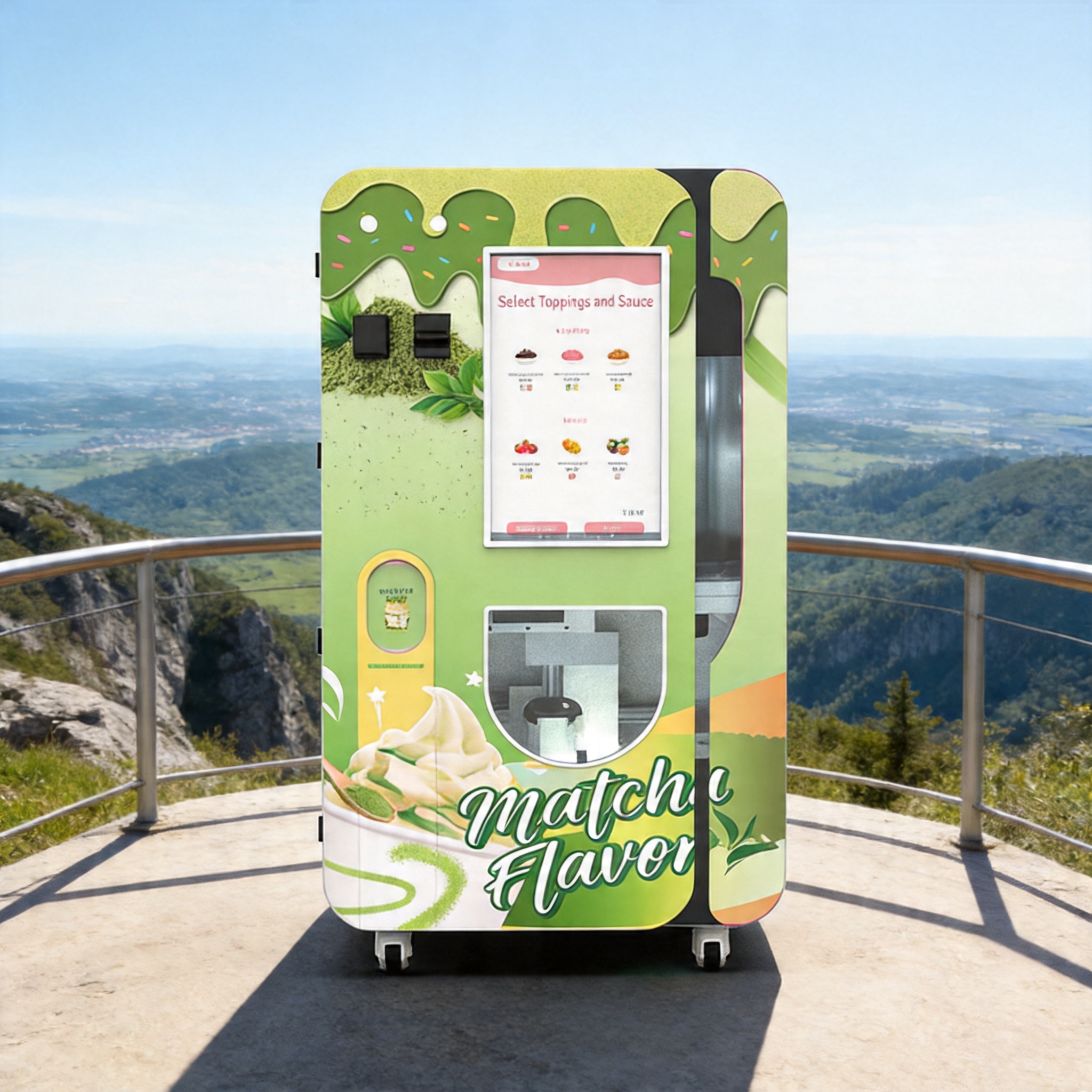 Robotic Soft Serve Ice Cream Vending Machine with Auto Cleaning | Commercial Self-Service Ice Cream Kiosk for Passive Income