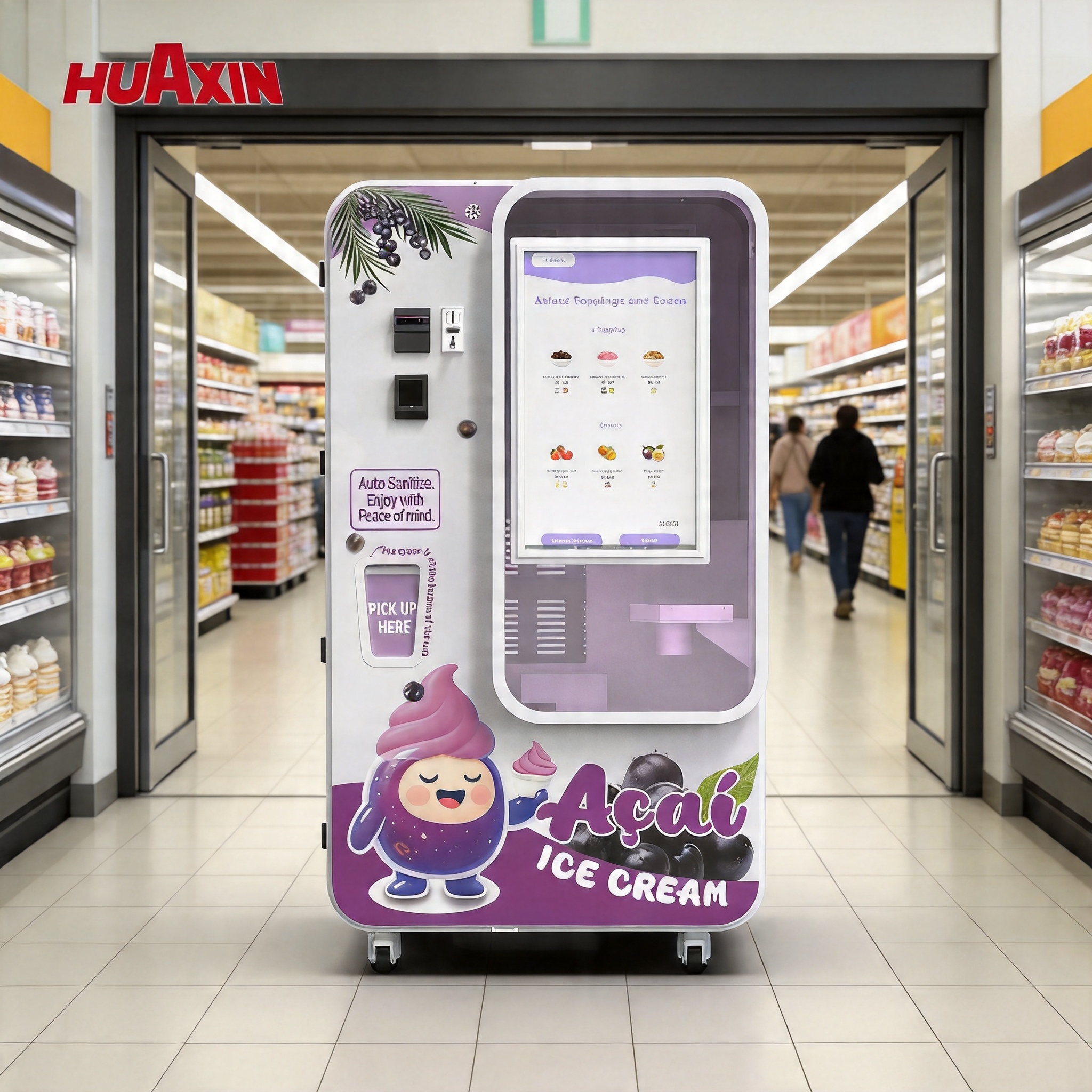 Robotic Ice Cream Vending Machine with Smart Remote Control & 24/7 Self-Service Operation