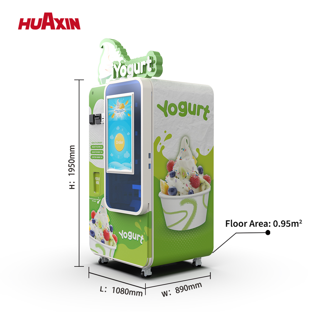 The HUAXIN B83 Series Ice Cream Vending Machine delivers a professional, fully automated soft serve experience with a compact design that fits nearly anywhere. Capable of producing up to 180 cups per day, this machine supports 59 flavor combinations through customizable toppings and sauces. Features include a 32-inch interactive touchscreen, ultra-quiet operation, one-click cleaning, and remote monitoring via a smart app. Ideal for high-traffic locations like malls, airports, and cafés, it maximizes impulse purchases while minimizing labor costs.