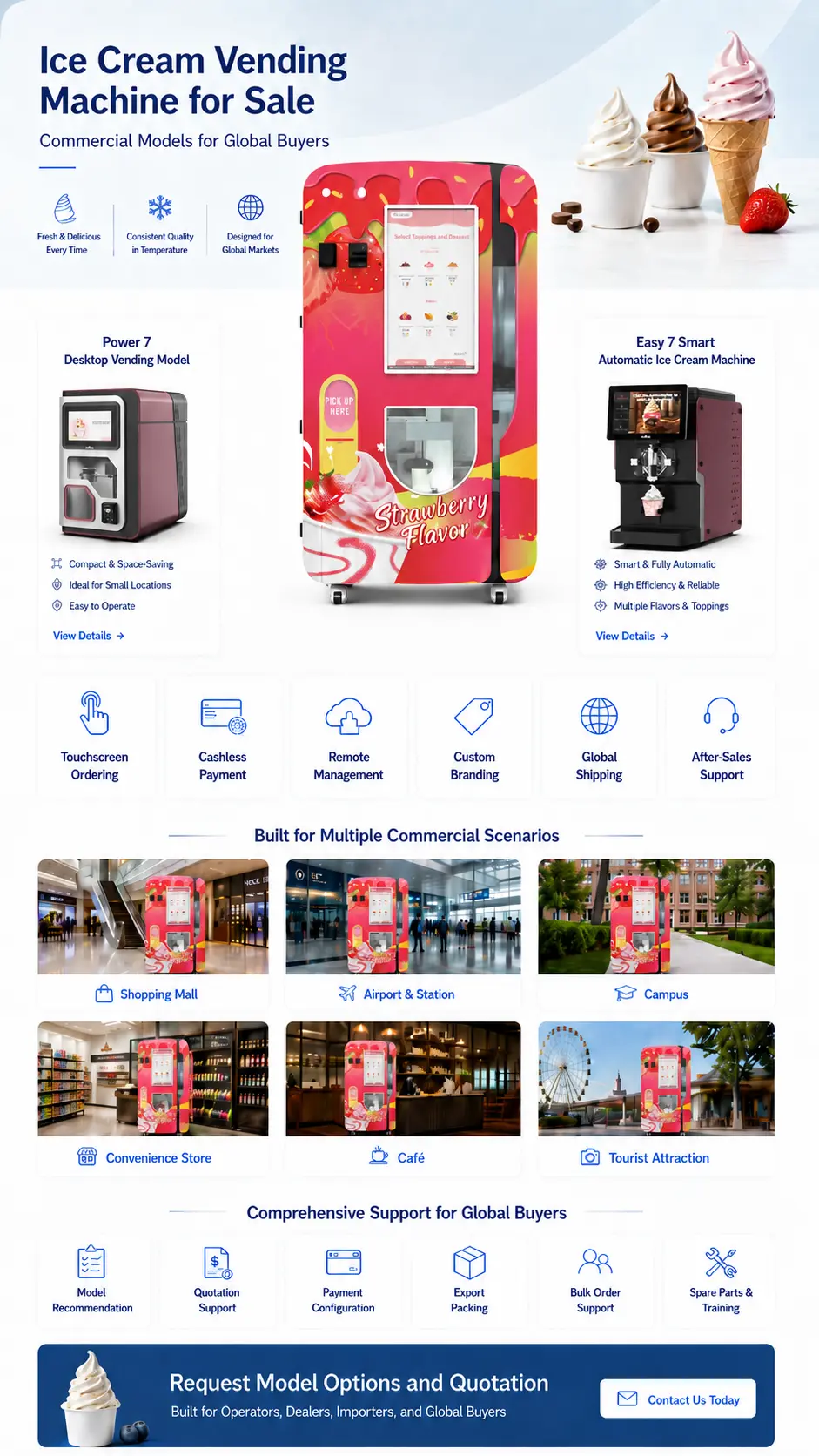 Ice cream vending machine for sale for commercial buyers