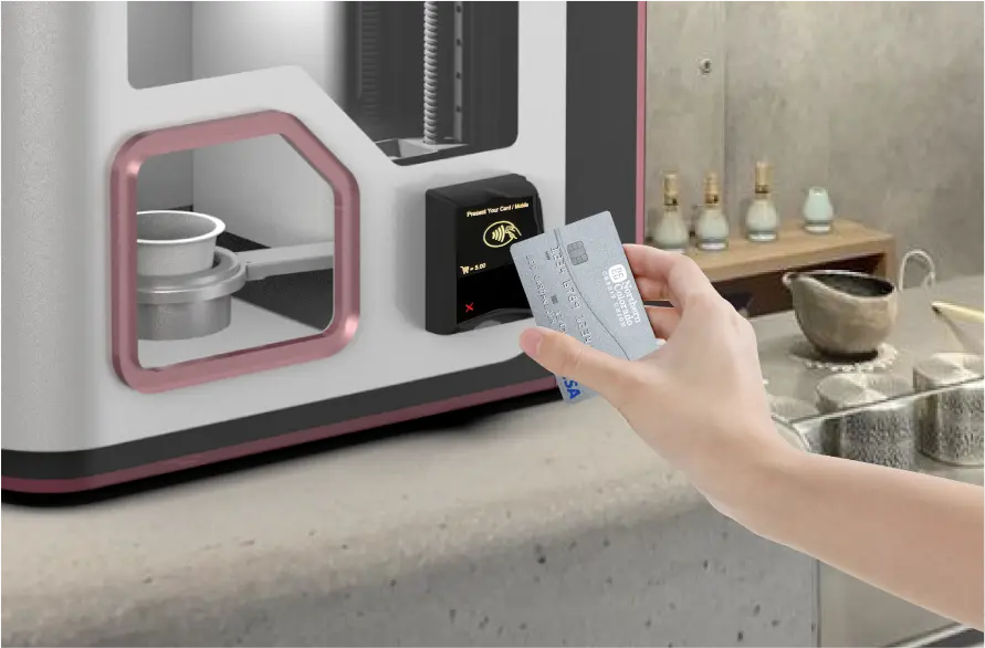Desktop ice cream vending machine card payment