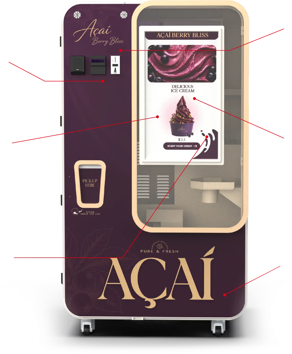 Customized Huaxin ice cream vending machine
