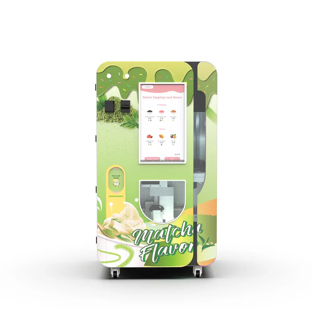 Frozen yogurt vending machine for university campus locations
